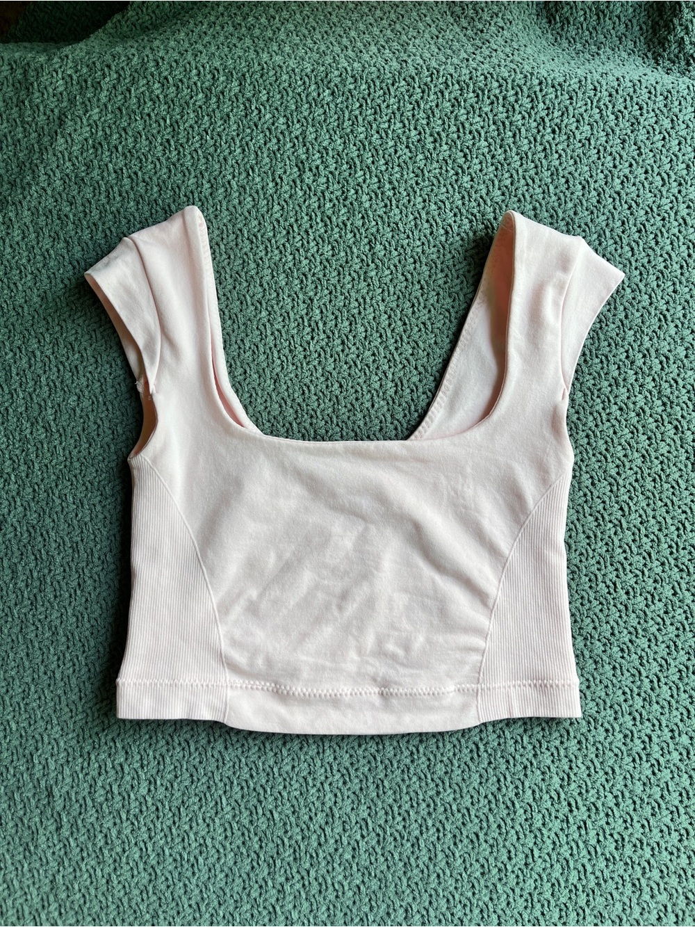 Garage Light Pink Square Neck Crop Top